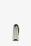 Saint Laurent White Grained Leather Wallet on Chain