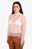 Frame White Lace Mock Neck Blouse Size M