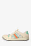 Gucci Beige/Blue Canvas Leather GG Supreme Crystal 'Screener' Sneakers Size 40