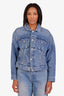Balenciaga 2018 Blue 'Swing' Darted-seams Denim Jacket Size 36