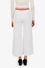 Pre-loved Chanel™ 19P White/Red Logo Intarsia Knit Pants Size 34