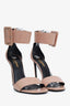 Saint Laurent Beige Patent Leather Ankle Strap Heel Size 37