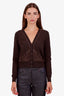 Dries Van Noten Brown Wool Cardigan with Embroidery Detail Size M