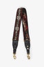 Christian Dior Black/Red Canvas Gunmetal Embellished Guitar Bag Strap