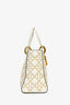 Christian Dior 2018 Cream Leather Medium Studded Supple Lady Dior Bag