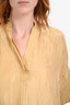 Vince Gold Silk Short Sleeve Blouse Size XS