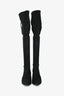 Stuart Weitzman Black Suede Leather Over the Knee Boots Size 36.5