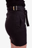 Gucci Black Cotton Bamboo Belted Skirt Size 36