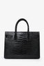 Saint Laurent Black Croc Embossed Sac de Jour Nano Top Handle