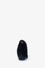Miu Miu Navy Velvet Matelasse Crystal Flap Shoulder Bag With Strap