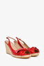 Valentino Red Patent Slingback Espadrilles Size 40