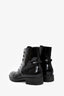 Christian Dior Black Patent Leather Crystal Detail Combat Boots Size 41
