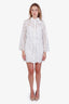 Veronica Beard White Cotton Eyelet Sumatra Button Down Mini Dress Size 2