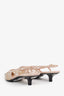 Gucci Beige Mesh Crystal Embellished GG Slingback Kitten Heels Size 38.5