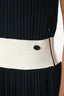 Pre-loved Chanel™ 2014 Blue/White Knit Waist Band Bow Detail SS Mini Dress Size 40