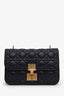 Christian Dior Navy Leather Addict Crossbody Bag with Canvas Strap