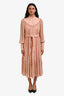 Zimmermann Pink/Black Polka Dot Ruffle Maxi Dress Size 0