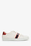 Gucci Cream Leather Ace Stripe Low Top Sneakers Size 36.5