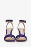 Gianvito Rossi Purple Satin Ankle Strap Tandi Sandals Size 38