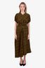 Proenza Schouler Green Vivienne Striped Asymmetric Dress Size 4
