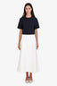 Maje White Wool A-Line Maxi Skirt Size 40