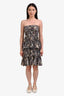 Isabel Marant Etoile Black Ruffle Patterned Sleeveless Mini Dress Size 34