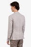 Zegna Crossover Brown/White Plaid Linen and Silk Blend Single Breasted Blazer Size 48 Mens