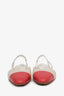 Pre-loved Chanel™ Pink Leather Cap Toe Slingback Sandals Size 36.5