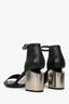 Alexander Wang Black Leather Silver Heel Abby Sandals Size 36