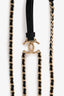 Pre-loved Chanel™ 2021 Champagne Gold Leather Suspenders