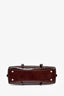 Fabrique Burgundy Oiled Waxed Top Grain Leather 'Monti East West' Shoulder Bag
