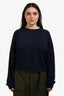 Tibi Navy Blue Cashmere Open Elbow Sweater Size L