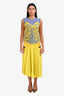 Sacai Yellow Pleated Midi 2-Piece Skirt Size 1