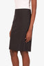 Brunello Cucinelli Grey Wool Monili Bead Knee Length Skirt Size 42