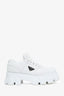 Prada White Leather Monolith Platform Sneaker Size 38.5