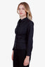 Louis Vuitton Black Cotton Cinched Button Up Blouse Size 36