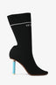 Vetements Black Rib Knit Stretch Blue Heels Size 36