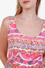 Prada Pink/Multicolour Cotton Midi Length Dress Size 40