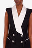 Balmain Black/White Sleeveless Double Breasted Blazer Mini Dress Size 38