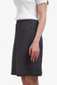 Pre-loved Chanel™ Navy/White Wool Silk Blend Striped Skirt Size 38