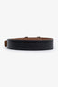 Hermès Black/Brown Leather Reversible Orange H-Buckle Size 90