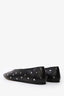 Le Monde Beryl Black Leather Studded Regency Slipper Size 40.5