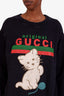 Gucci Black Cat Embroidery Sweatshirt Size XS
