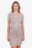 Burberry Nude Chiffon Ruched Knee Length Cocktail Dress Size 4