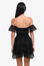 Charo Ruiz Ibiza Black Lace Crochet 'Vaina' Off-Shoulder Midi Dress Size XS
