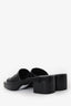 Gucci Black Rubber Logo Block Heels Mule Size 37