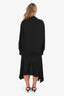 Acne Studios Black Silk Blend Convertible Asymmetric Midi Shirt Dress Size 36