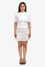 Love Shack Fancy White/Pink Floral Lace Mini Skirt Size 8