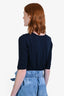 Vince Navy Blue Wool Short Sleeve Buttoned Cardigan Size S
