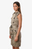 Burberry Beige Cotton Double Breasted Belted Sleeveless Coat Style Dress Size 2